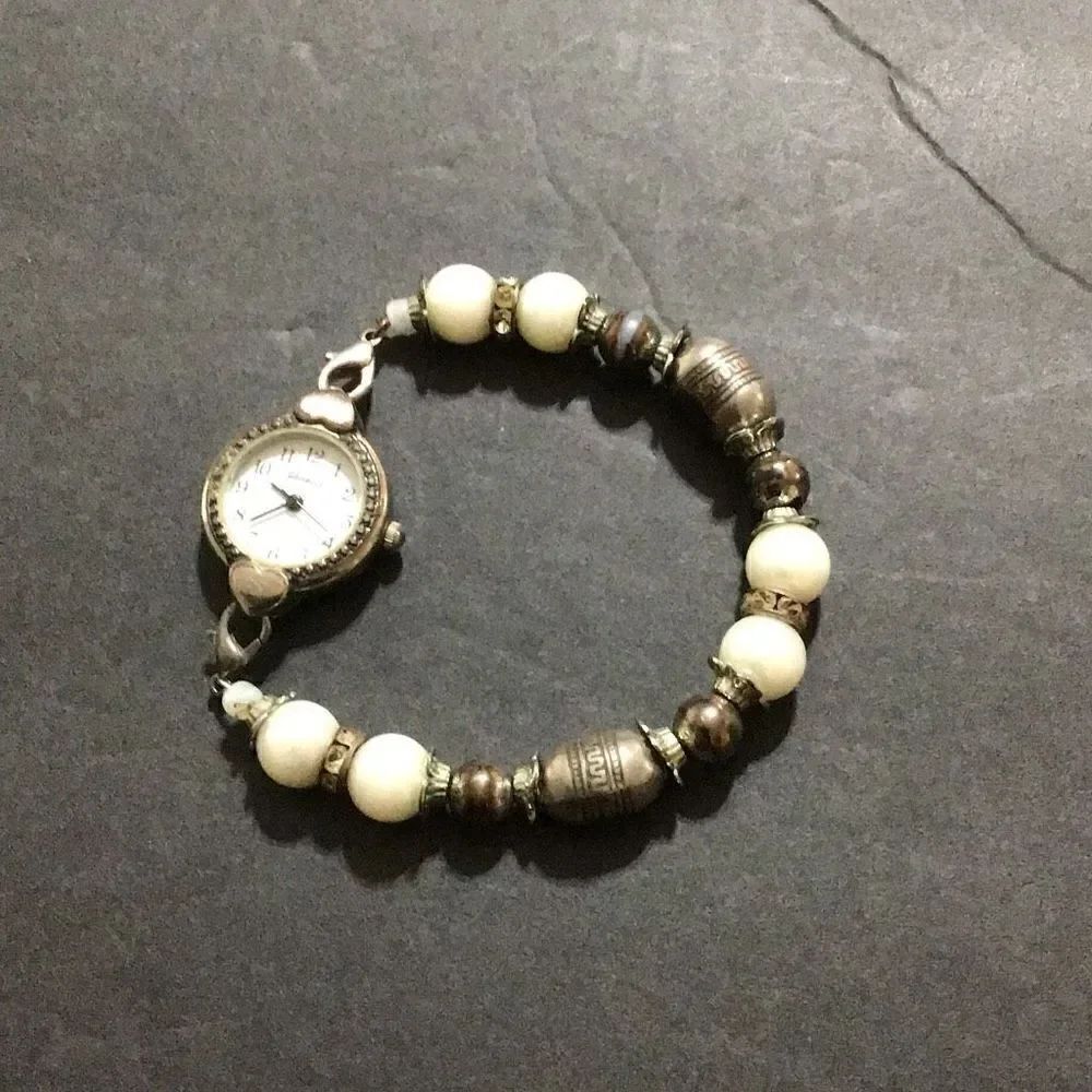 Vintage Geneva, beaded watch bracelet needs battery